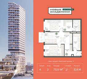 1-BD Apartment Sale, 73.63平方米 at Novye Akademiki. Dom-oranzhereya, Krzhizhanovskogo Street, Moscow, Russia #3 1-BD Apartment Sale, 73.63平方米 at Novye Akademiki. Dom-oranzhereya, Krzhizhanovskogo Street, Moscow, Russia #3