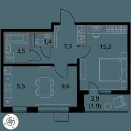 2-BD Apartment Sale, 44.4 sq. m. at Pervy Yuzhny, zhiloy kompleks Pervy Yuzhny, Leninskiy City District, Moscow Region, Russia #3