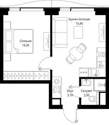 1-BD Apartment Sale, 35.3平方米 at Multikvartal CITYZEN, Vishnyovaya Street, Moscow, Russia #3 1-BD Apartment Sale, 35.3平方米 at Multikvartal CITYZEN, Vishnyovaya Street, Moscow, Russia #3