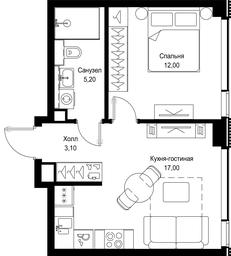 1-BD Apartment Sale, 37.3平方米 at Multikvartal CITYZEN, Vishnyovaya Street, Moscow, Russia #4