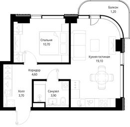 1-BD Apartment Sale, 43.2 sq. m. at Multikvartal CITYZEN, Vishnyovaya Street, Moscow, Russia #3