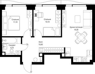 2-BD Apartment Sale, 55.2平方米 at Multikvartal CITYZEN, Vishnyovaya Street, Moscow, Russia #2 2-BD Apartment Sale, 55.2平方米 at Multikvartal CITYZEN, Vishnyovaya Street, Moscow, Russia #2