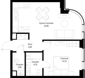 1-BD Apartment Sale, 49.2 sq. m. at Multikvartal CITYZEN, Vishnyovaya Street, Moscow, Russia #2 1-BD Apartment Sale, 49.2 sq. m. at Multikvartal CITYZEN, Vishnyovaya Street, Moscow, Russia #2