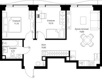 2-BD Apartment Sale, 55.7 sq. m. at Multikvartal CITYZEN, Vishnyovaya Street, Moscow, Russia #2 2-BD Apartment Sale, 55.7 sq. m. at Multikvartal CITYZEN, Vishnyovaya Street, Moscow, Russia #2