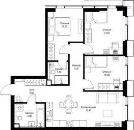 3-BD Apartment Sale, 78.1 sq. m. at Multikvartal CITYZEN, Vishnyovaya Street, Moscow, Russia #4
