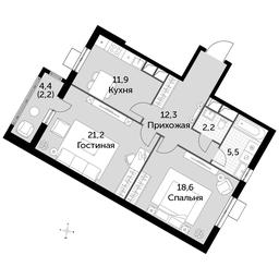 Продажа 2-комн. квартиры, 74 м² в ЖК «Римский», Римский проезд, 1, посёлок Развилка, Ленинский городской округ, Московская область, Россия #3 Продажа 2-комн. квартиры, 74 м² в ЖК «Римский», Римский проезд, 1, посёлок Развилка, Ленинский городской округ, Московская область, Россия #3