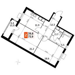 Продажа 2-комн. квартиры, 74 м² в ЖК «Римский», Римский проезд, 1, посёлок Развилка, Ленинский городской округ, Московская область, Россия #2 Продажа 2-комн. квартиры, 74 м² в ЖК «Римский», Римский проезд, 1, посёлок Развилка, Ленинский городской округ, Московская область, Россия #2