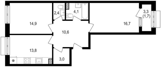 2-BD Apartment Sale, 67.6 sq. m. at Mikhalkovskiy, Mikhalkovskaya Street, 48, Moscow, Russia #2 2-BD Apartment Sale, 67.6 sq. m. at Mikhalkovskiy, Mikhalkovskaya Street, 48, Moscow, Russia #2