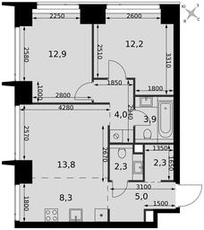 3-BD Apartment Sale, 64.7 sq. m. at Amber City, 3rd Khoroshyovsky Drive, 3А, Moscow, Russia #4