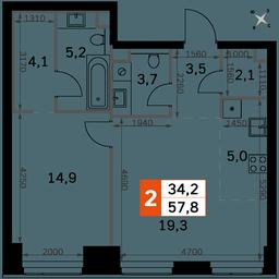 2-BD Apartment Sale, 57.8 sq. m. at Amber City, 3rd Khoroshyovsky Drive, 3А, Moscow, Russia #2 2-BD Apartment Sale, 57.8 sq. m. at Amber City, 3rd Khoroshyovsky Drive, 3А, Moscow, Russia #2