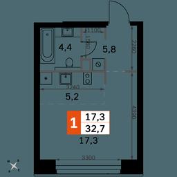 Apartment Sale, 32.7平方米 at Amber City, 3rd Khoroshyovsky Drive, 3А, Moscow, Russia #2 Apartment Sale, 32.7平方米 at Amber City, 3rd Khoroshyovsky Drive, 3А, Moscow, Russia #2