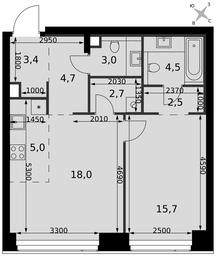 2-BD Apartment Sale, 59.5 sq. m. at Amber City, 3rd Khoroshyovsky Drive, 3А, Moscow, Russia #4