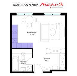 Apartment Sale, 33.8 sq. m. at Eko Vidnoe 2.0, kvartal Tsentralny, 1, Kupelinka Subdistrict, derevnya Sapronovo, Leninskiy City District, Moscow Region, Russia #3