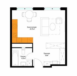 Apartment Sale, 33.8 sq. m. at Eko Vidnoe 2.0, kvartal Tsentralny, 1, Kupelinka Subdistrict, derevnya Sapronovo, Leninskiy City District, Moscow Region, Russia #2