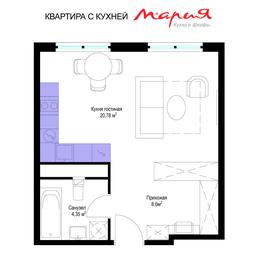 Apartment Sale, 33.8 sq. m. at Eko Vidnoe 2.0, kvartal Tsentralny, 1, Kupelinka Subdistrict, derevnya Sapronovo, Leninskiy City District, Moscow Region, Russia #3