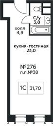 Apartment Sale, 31.7 sq. m. at Stremyannyj 2, Stremyanniy Lane, 2, Moscow, Russia #3