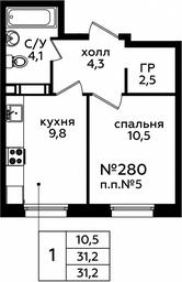 Apartment Sale, 31.1 sq. m. at Eko Bunino, prospekt Kuprina, 34к1, Sosenskoye Settlement, Moscow, Russia #3 Apartment Sale, 31.1 sq. m. at Eko Bunino, prospekt Kuprina, 34к1, Sosenskoye Settlement, Moscow, Russia #3