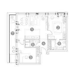2-BD Apartment Sale, 73.5平方米 at Emotion, 2nd Silikatny Drive, 8, Moscow, Russia #3