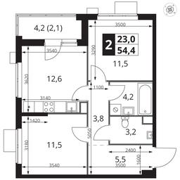 2-BD Apartment Sale, 54.4 sq. m. at 1 Izmajlovskij, Montazhnaya Street, 8с13, Moscow, Russia #2 2-BD Apartment Sale, 54.4 sq. m. at 1 Izmajlovskij, Montazhnaya Street, 8с13, Moscow, Russia #2