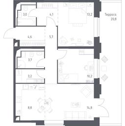 1-BD Apartment Sale, 77.71 sq. m. at Vereiskaya 41, Vereyskaya Street, 41, Moscow, Russia #3