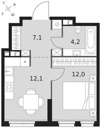 1-BD Apartment Sale, 35.4平方米 at Sydney City, Shenogina Street, 2, Moscow, Russia #3 1-BD Apartment Sale, 35.4平方米 at Sydney City, Shenogina Street, 2, Moscow, Russia #3