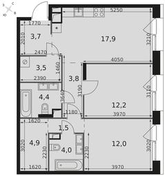 2-BD Apartment Sale, 67.9平方米 at The Lake, Snezhnaya Street, 22, Moscow, Russia #4