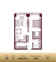 1-BD Apartment Sale, 56.4平方米 at Prime Park, Leningradskiy Avenue, 37, Moscow, Russia #2 1-BD Apartment Sale, 56.4平方米 at Prime Park, Leningradskiy Avenue, 37, Moscow, Russia #2