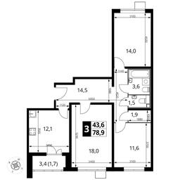 3-BD Apartment Sale, 78.7平方米 at Pervyi Lermontovskiy, zhiloy kompleks 1-y Lermontovskiy, Lyubertsy, Moscow Region, Russia #2 3-BD Apartment Sale, 78.7平方米 at Pervyi Lermontovskiy, zhiloy kompleks 1-y Lermontovskiy, Lyubertsy, Moscow Region, Russia #2
