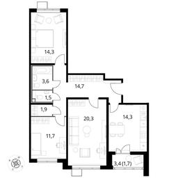 3-BD Apartment Sale, 83.8平方米 at Pervyi Lermontovskiy, zhiloy kompleks 1-y Lermontovskiy, Lyubertsy, Moscow Region, Russia #3 3-BD Apartment Sale, 83.8平方米 at Pervyi Lermontovskiy, zhiloy kompleks 1-y Lermontovskiy, Lyubertsy, Moscow Region, Russia #3