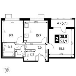 2-BD Apartment Sale, 53.1平方米 at Pervyi Lermontovskiy, zhiloy kompleks 1-y Lermontovskiy, Lyubertsy, Moscow Region, Russia #2 2-BD Apartment Sale, 53.1平方米 at Pervyi Lermontovskiy, zhiloy kompleks 1-y Lermontovskiy, Lyubertsy, Moscow Region, Russia #2