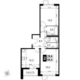 2-BD Apartment Sale, 59.7平方米 at Pervyi Lermontovskiy, zhiloy kompleks 1-y Lermontovskiy, Lyubertsy, Moscow Region, Russia #2 2-BD Apartment Sale, 59.7平方米 at Pervyi Lermontovskiy, zhiloy kompleks 1-y Lermontovskiy, Lyubertsy, Moscow Region, Russia #2