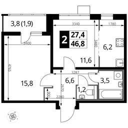 2-BD Apartment Sale, 46.8平方米 at Pervyi Lermontovskiy, zhiloy kompleks 1-y Lermontovskiy, Lyubertsy, Moscow Region, Russia #2 2-BD Apartment Sale, 46.8平方米 at Pervyi Lermontovskiy, zhiloy kompleks 1-y Lermontovskiy, Lyubertsy, Moscow Region, Russia #2