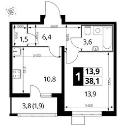 1-BD Apartment Sale, 37.9平方米 at Pervyi Lermontovskiy, zhiloy kompleks 1-y Lermontovskiy, Lyubertsy, Moscow Region, Russia #2 1-BD Apartment Sale, 37.9平方米 at Pervyi Lermontovskiy, zhiloy kompleks 1-y Lermontovskiy, Lyubertsy, Moscow Region, Russia #2