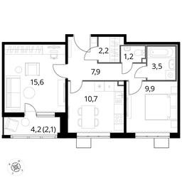 2-BD Apartment Sale, 53.2 sq. m. at Pervyi Lermontovskiy, zhiloy kompleks 1-y Lermontovskiy, Lyubertsy, Moscow Region, Russia #3 2-BD Apartment Sale, 53.2 sq. m. at Pervyi Lermontovskiy, zhiloy kompleks 1-y Lermontovskiy, Lyubertsy, Moscow Region, Russia #3