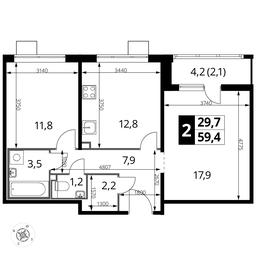 2-BD Apartment Sale, 59.5平方米 at Pervyi Lermontovskiy, zhiloy kompleks 1-y Lermontovskiy, Lyubertsy, Moscow Region, Russia #2 2-BD Apartment Sale, 59.5平方米 at Pervyi Lermontovskiy, zhiloy kompleks 1-y Lermontovskiy, Lyubertsy, Moscow Region, Russia #2