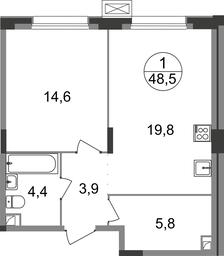 Apartment Sale, 48.5平方米 at Rezidentsii Skolkovo, Kashtanovaya ulitsa, 1, rabochiy posyolok Zarechye, Odintsovskiy City District, Moscow Region, Russia #2 Apartment Sale, 48.5平方米 at Rezidentsii Skolkovo, Kashtanovaya ulitsa, 1, rabochiy posyolok Zarechye, Odintsovskiy City District, Moscow Region, Russia #2