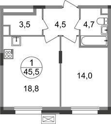 Apartment Sale, 45.5平方米 at Rezidentsii Skolkovo, Kashtanovaya ulitsa, 1, rabochiy posyolok Zarechye, Odintsovskiy City District, Moscow Region, Russia #2 Apartment Sale, 45.5平方米 at Rezidentsii Skolkovo, Kashtanovaya ulitsa, 1, rabochiy posyolok Zarechye, Odintsovskiy City District, Moscow Region, Russia #2
