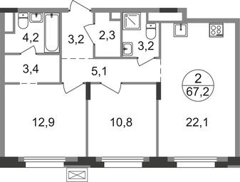 2-BD Apartment Sale, 67.2 sq. m. at Rezidentsii Skolkovo, Kashtanovaya ulitsa, 1, rabochiy posyolok Zarechye, Odintsovskiy City District, Moscow Region, Russia #2 2-BD Apartment Sale, 67.2 sq. m. at Rezidentsii Skolkovo, Kashtanovaya ulitsa, 1, rabochiy posyolok Zarechye, Odintsovskiy City District, Moscow Region, Russia #2