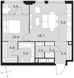 2-BD Apartment Sale, 57.3 sq. m. at Sydney City, Shenogina Street, 2, Moscow, Russia #3 2-BD Apartment Sale, 57.3 sq. m. at Sydney City, Shenogina Street, 2, Moscow, Russia #3