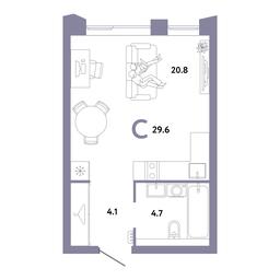 Apartment Sale, 29.6 sq. m. at Strana.Zarechnaja, Ilovayskaya Street, Moscow, Russia #2