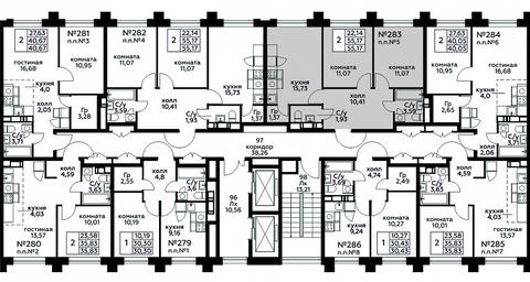 1-BD Apartment Sale, 55.17 sq. m. at Kvartal Rumyantsevo, ulitsa Admirala Kornilova, с1, Mosrentgen Settlement, Moscow, Russia #2