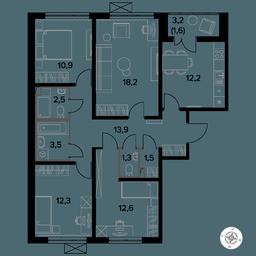 4-BD Apartment Sale, 90.6 sq. m. at Yzhnaya Bitsa, Yuzhnaya Bitsa Residential Complex, posyolok Bittsa, Leninskiy City District, Moscow Region, Russia #3 4-BD Apartment Sale, 90.6 sq. m. at Yzhnaya Bitsa, Yuzhnaya Bitsa Residential Complex, posyolok Bittsa, Leninskiy City District, Moscow Region, Russia #3