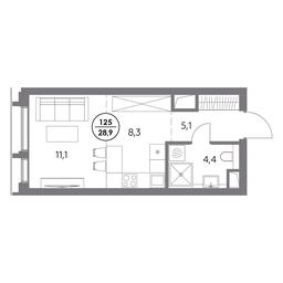 1-BD Apartment Sale, 28.9 sq. m. at Dom56, Fridrikha Engelsa Street, 56с1, Moscow, Russia #3 1-BD Apartment Sale, 28.9 sq. m. at Dom56, Fridrikha Engelsa Street, 56с1, Moscow, Russia #3