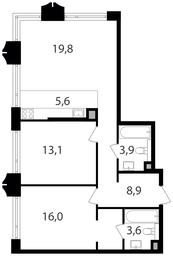 2-BD Apartment Sale, 70.9 sq. m. at Petrovskiy Park II, Stary Petrovsko-Razumovsky Drive, 1/23, Moscow, Russia #2