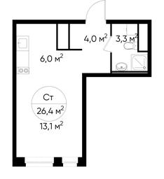 Apartment Sale, 26.4 sq. m. at Pervyi Moskovskiy, ulitsa Bianki, 1, Moskovskiy, Moscow, Russia #2 Apartment Sale, 26.4 sq. m. at Pervyi Moskovskiy, ulitsa Bianki, 1, Moskovskiy, Moscow, Russia #2