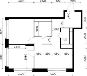 2-BD Apartment Sale, 57.4平方米 at Pervyi Moskovskiy, ulitsa Bianki, 1, Moskovskiy, Moscow, Russia #2