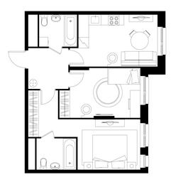 2-BD Apartment Sale, 57 sq. m. at Pervyi Moskovskiy, ulitsa Bianki, 1, Moskovskiy, Moscow, Russia #3 2-BD Apartment Sale, 57 sq. m. at Pervyi Moskovskiy, ulitsa Bianki, 1, Moskovskiy, Moscow, Russia #3