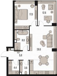 3-BD Apartment Sale, 116.8平方米 at High Life, Letnikovskaya Street, 11/10с1, Moscow, Russia #3 3-BD Apartment Sale, 116.8平方米 at High Life, Letnikovskaya Street, 11/10с1, Moscow, Russia #3