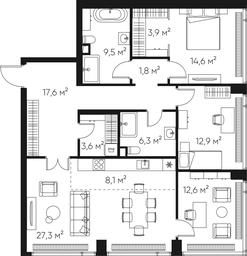 3-BD Apartment Sale, 120.2平方米 at High Life, Letnikovskaya Street, 11/10с1, Moscow, Russia #2