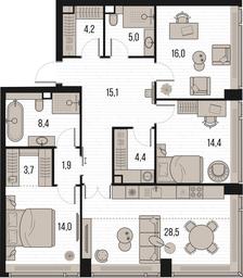 3-BD Apartment Sale, 120.2平方米 at High Life, Letnikovskaya Street, 11/10с1, Moscow, Russia #3